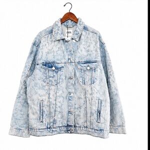 Zara Acid Wash Denim Jacket M/L Oversized | Spring Layer | Vintage Style